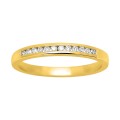 Meia aliança em ouro amarelo 18K com zircónias