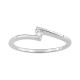 Anillo solitario de oro blanco 9K con diamantes 0.07 ct