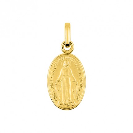 Medalha da virgem milagrosa em ouro amarelo 18K