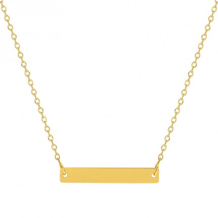 Colar folheado a ouro com placa para gravar