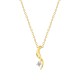 Colar folheado a ouro com zircónia design 2 tiras onduladas