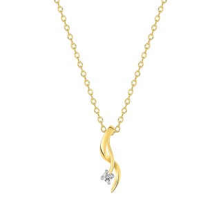 Colar folheado a ouro com zircónia design 2 tiras onduladas
