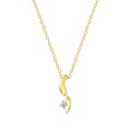 Colar folheado a ouro com zircónia design 2 tiras onduladas
