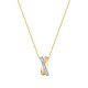 Collar de oro tricolor 18K y diamantes 0.018 ct