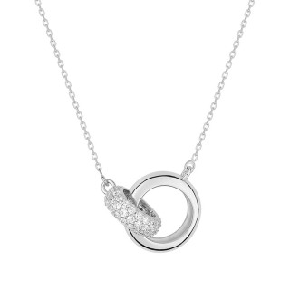 Collar de plata círculos entrelazados 4 circonitas