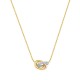 Colar em ouro 18K com pendente aros bicolor e diamantes