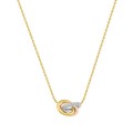 Colar em ouro 18K com pendente aros bicolor e diamantes