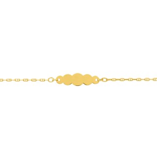 Pulseira identidade em ouro amarelo de 18K em forma de nuvem