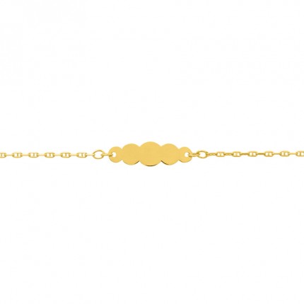 Pulseira identidade em ouro amarelo de 18K em forma de nuvem