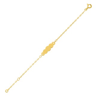 Pulseira identidade em ouro amarelo de 18K em forma de nuvem