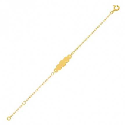 Pulseira identidade em ouro amarelo de 18K em forma de nuvem