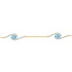 Pulsera bañada en oro con circonita y topacio sintético