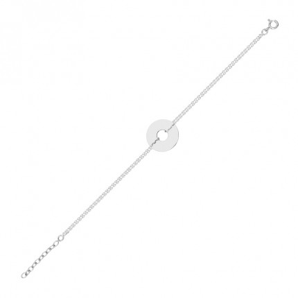 Pulseira circulo com fio duplo em prata Oro Vivo
