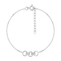 Pulseira em prata de 18 cm com 3 círculos de zircónias