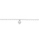 Tobillera de plata de 24 + 2 cm con colgante corazón