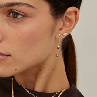 Pendientes de oro amarillo 18k y circonita