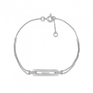 Pulsera en18 oro blanco 18K y diamantes 0,11 ct