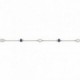 Pulseira em ouro branco 9K com safira e zircónias