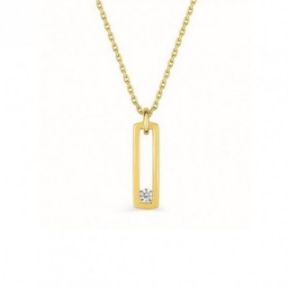 Colar em ouro amarelo 18K e diamantes 0,04CT