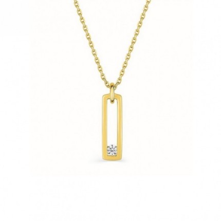 Collar de oro amarillo 18K y diamantes de 0,04CT