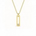 Collar de oro amarillo 18K y diamantes de 0,04CT