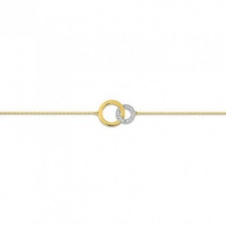 Pulsera en oro amarillo 9K y diamantes 0,03CT