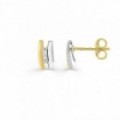 Pendientes de oro bicolor 9K con diamante de 0,03 ct