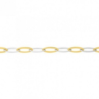 Pulseira de ouro bicolor 9K de 18 cm