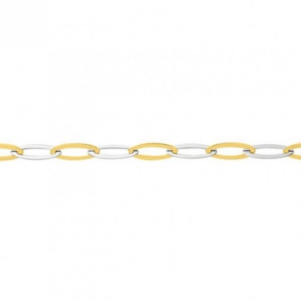 Pulsera de oro bicolor 9K de 18 cm