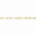 Pulseira de ouro bicolor 9K de 18 cm