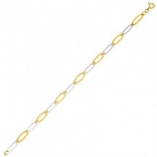 Pulsera de oro bicolor 9K de 18 cm