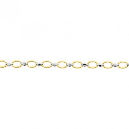 Pulsera de malla hueca bicolor en oro de 18K