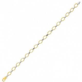 Pulsera de malla hueca bicolor en oro de 18K