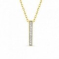 Collar de oro amarillo 9K y circonitas