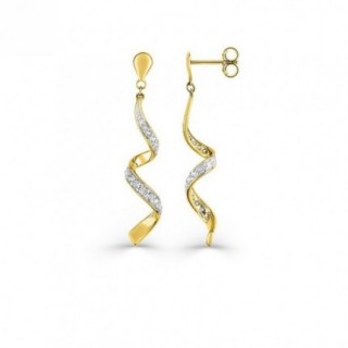 Brincos de gota em ouro amarelo de 9K e zircónias
