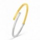 Pulsera rígida de oro bicolor 18K 3 mm