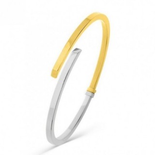 Pulseira rígida de ouro bicolor 18K 3 mm