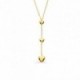 Collar Y en Oro Amarillo y corazón 18K
