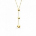 Collar Y en Oro Amarillo y corazón 18K