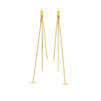 Brincos em ouro amarelo de 18K com corrente pendente de 3 fios