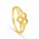 Anel em ouro amarelo de 18K com forma de coração