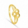 Anillo de oro amarillo 18K con forma de corazón
