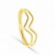Anillo con forma ondulada en oro amarillo 18K