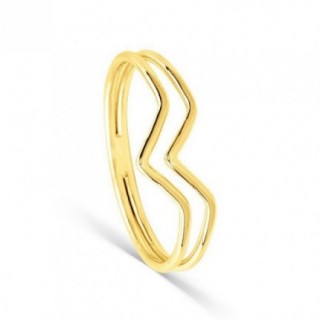 Anillo con forma ondulada en oro amarillo 18K