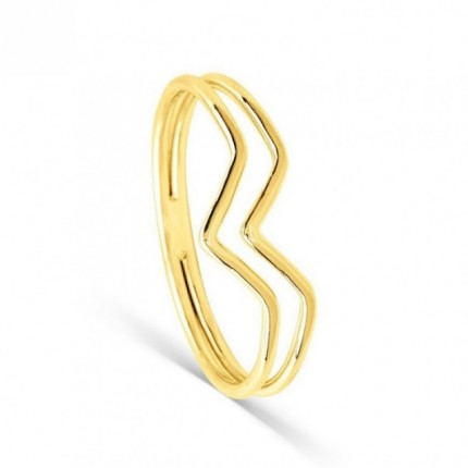 Anillo con forma ondulada en oro amarillo 18K
