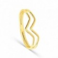Anillo con forma ondulada en oro amarillo 18K