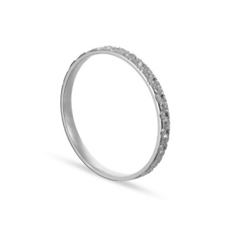 Alianza de oro blanco 18k facetada gris 2mm Oro Vivo