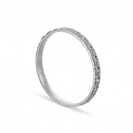 Aliança em ouro branco 18k na cor cinza 2mm Oro Vivo