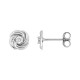 Pendientes de oro blanco 9K diseño nudo con diamante