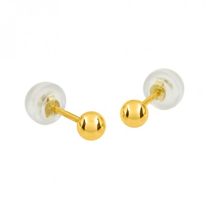 Brincos em ouro amarelo 9K com bolinha de 4MM